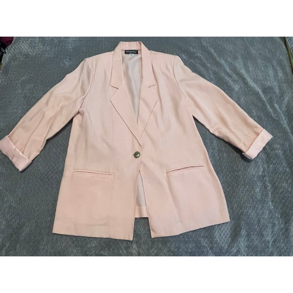 Vintage Prophecy by Sag Harbor Women's Blazer - Pink/Peach - Size 10